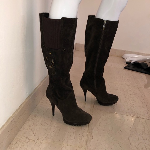 Guess brown suede leather boots size 10 - Picture 2 of 7